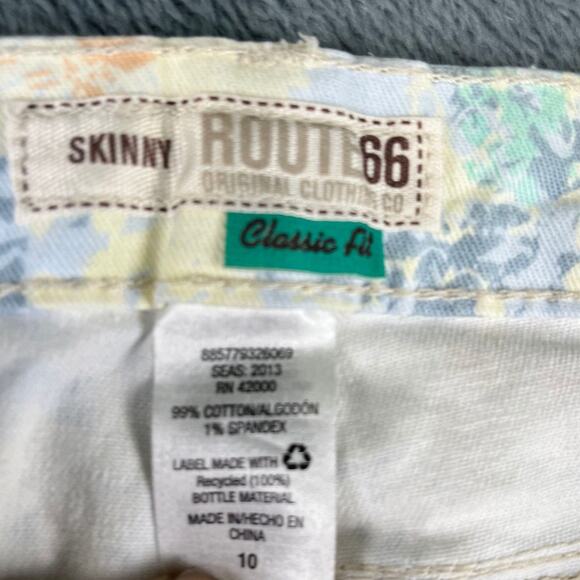 Women's Route 66 Size 10 Floral Print Skinny Classic Fit Jeans Excellent - Picture 3 of 10